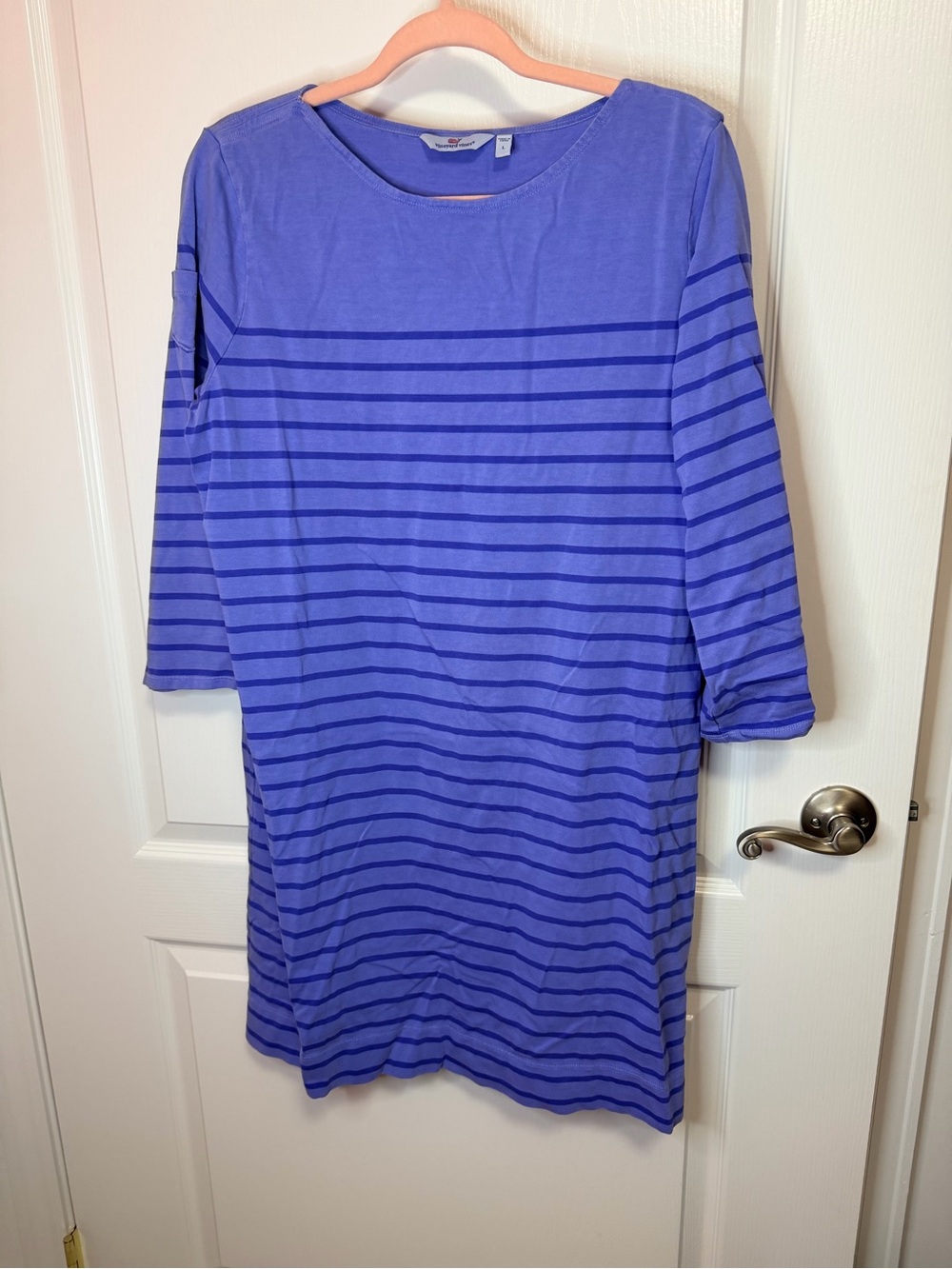 Vineyard Vines Periwinkle and Navy Striped Midi Dress